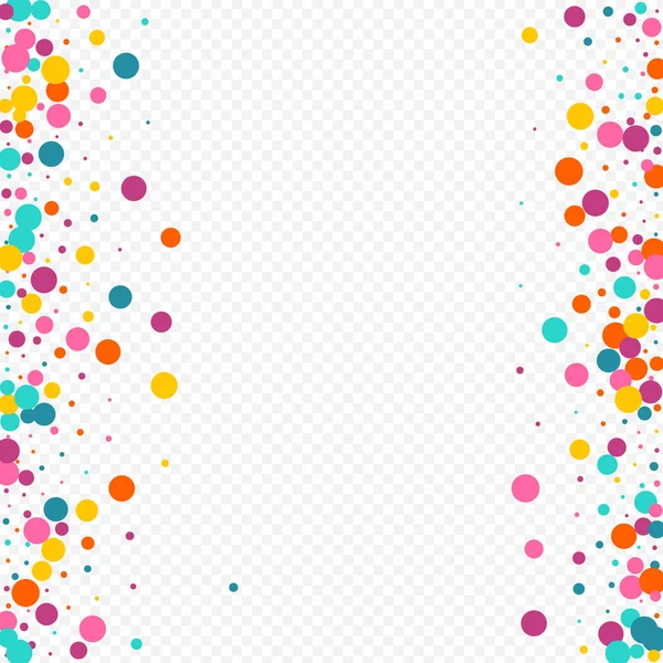 Многоцветные Конфетти Празднование Вектор Прозрачный Фон Текстура Абстрактная Открытка Польки — стоковый вектор