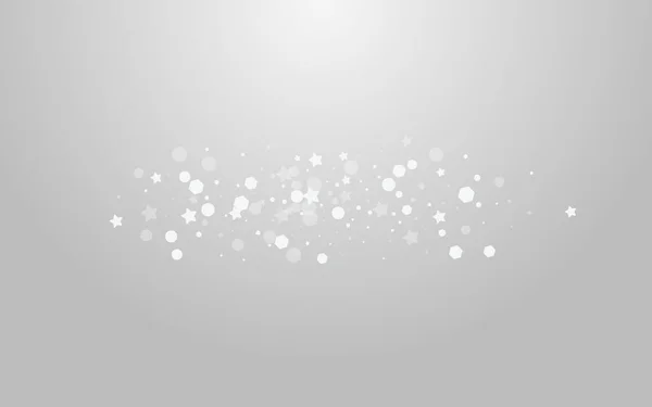 Gri Kar Fırtınası Vektörü Gri Arkaplan. Gümüş Xmas Noktaları dokusu. Noel Kar Tanesi Pankartı. Bokeh Flake Tasarımı.