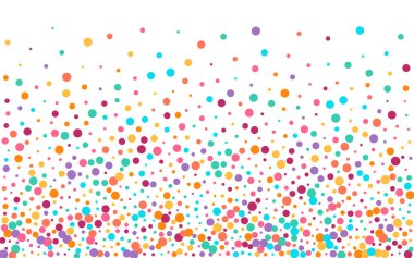 Parlak Çember Davetiye Vektörü Beyaz Arkaplan. Kutlama Polka Illustration. Üst Doku. Çok Renkli Konfeti Karnaval Tasarımı.