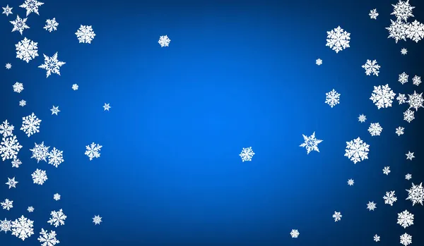 Floresta Neve Branca Panoramic Vector Blue Background Falling Snowflake Texture — Vetor de Stock