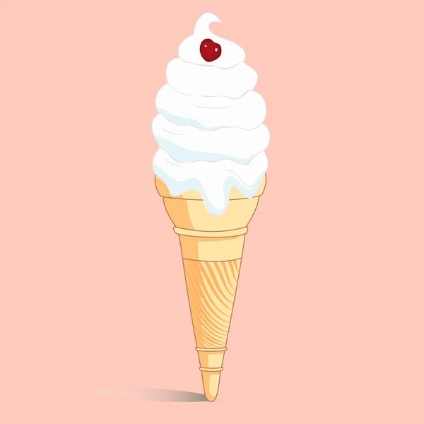 Absztrakt fagylalt cső cseresznye. — Stock Vector