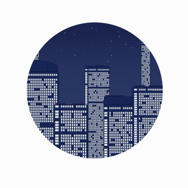 gece şehir yıldızların altında.