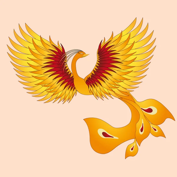 Phoenix con alas enderezadas . — Vector de stock