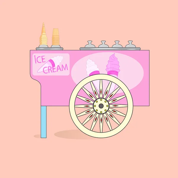 Ice cream cart. — Stock Vector