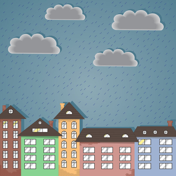 Paper city during the rain.