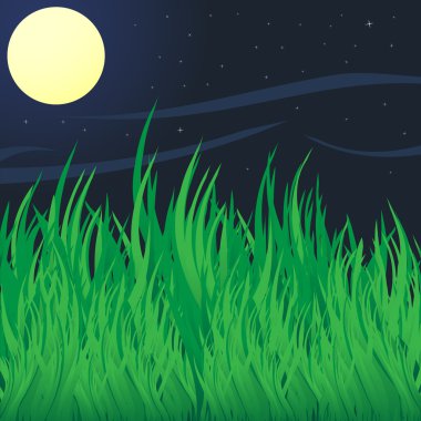 ayın altında yeşil çimen.