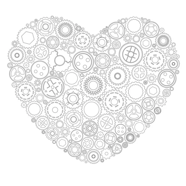 Sketch of the mechanical heart. — Stock Vector