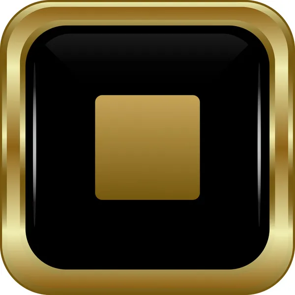 Κουμπί "Διακοπή" μαύρο χρυσό. — Διανυσματικό Αρχείο