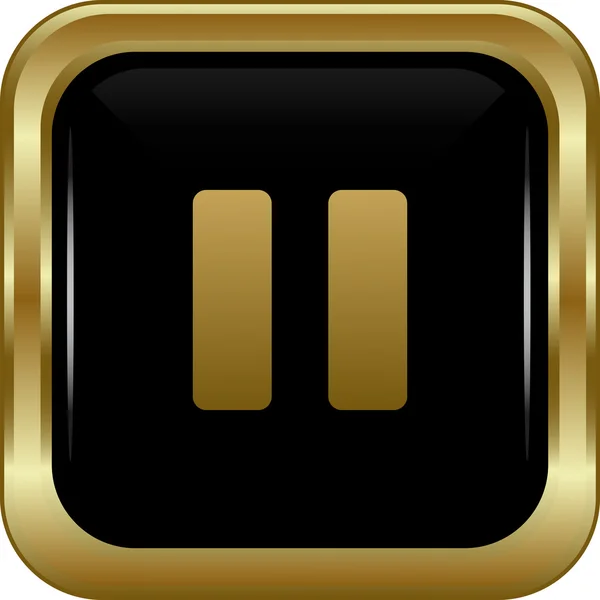 Black gold pause button. — Stock Vector