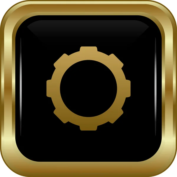 Black gold settings button. — Stock Vector