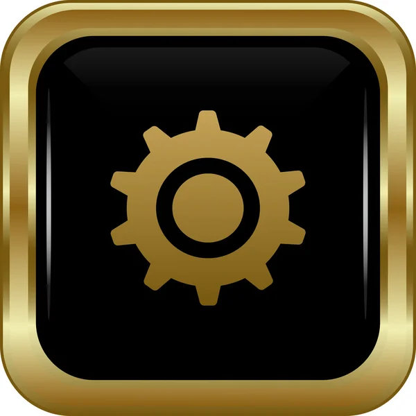 Black gold settings button. — Stock Vector