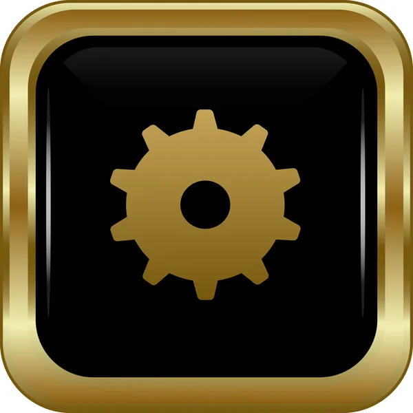 Black gold settings button. — Stock Vector