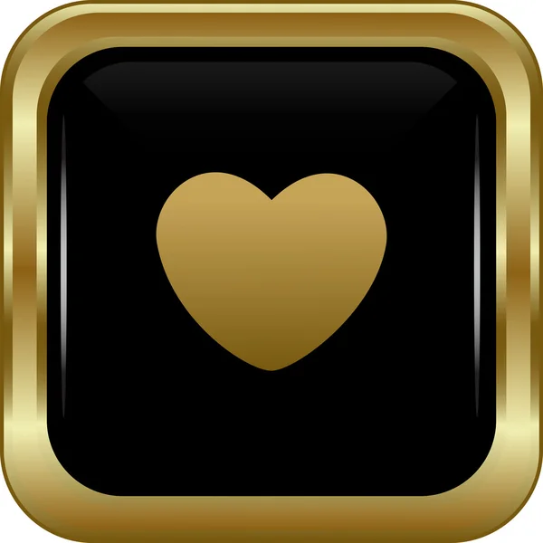 Black gold heart icon. — Stock Vector