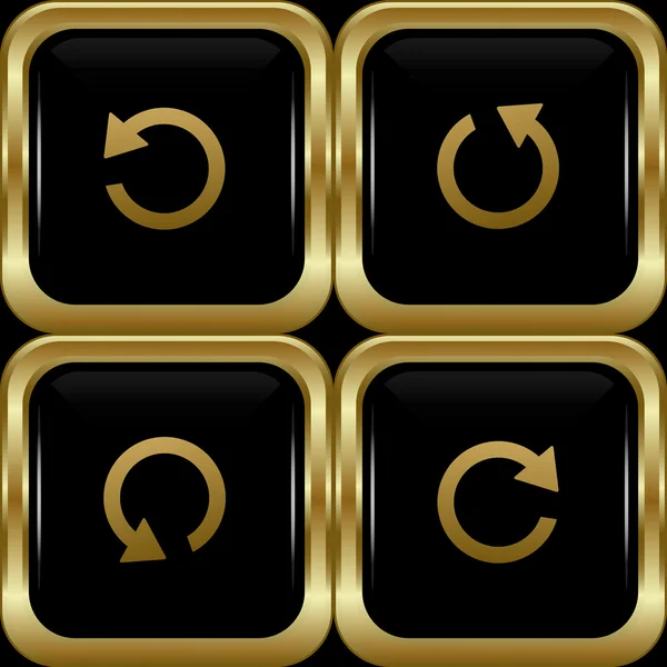 Set of the black gold return buttons. — Stock Vector