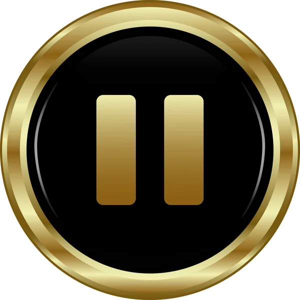 Μαύρο χρυσό κουμπί παύσης. — Διανυσματικό Αρχείο