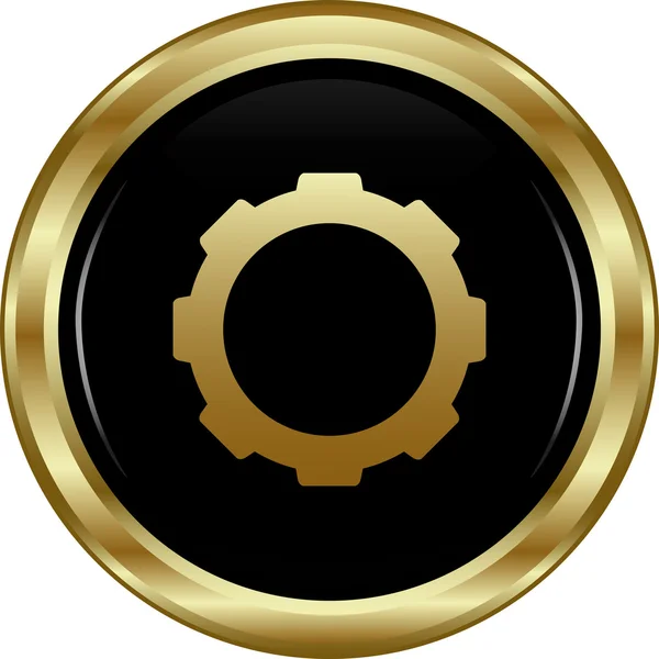 Black gold settings button. — Stock Vector