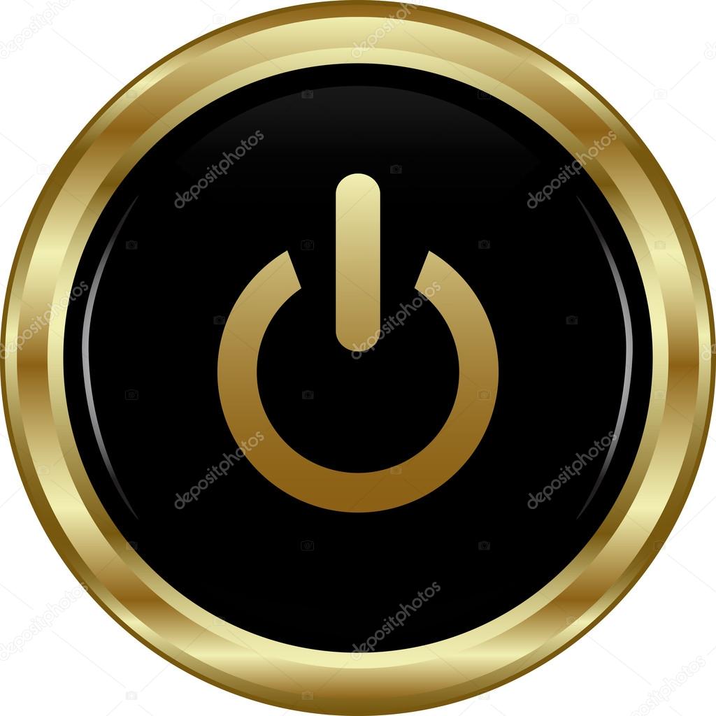 Black gold power button.