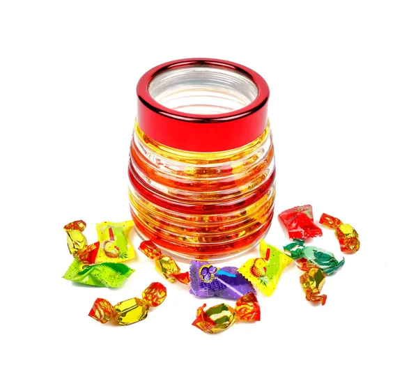 Sweets in the form of a barrel with scattered sweets Royalty Free Stock Photos