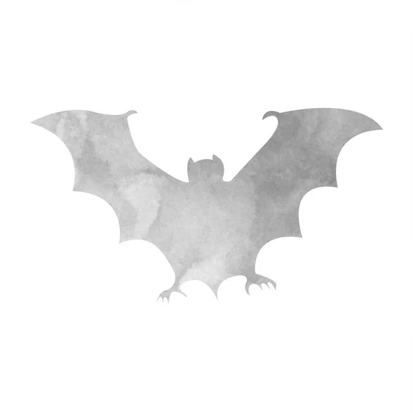 Bat Grigio Acquerello Bianco Copertina Cartolina Banner Halloween — Foto Stock