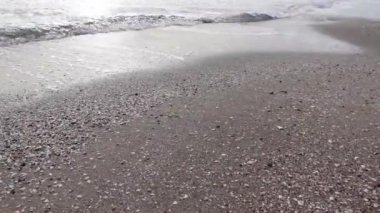 Kumsal bölgesi. Doğal manzara, güneşli bir günde güzel tropikal plaj ve deniz..