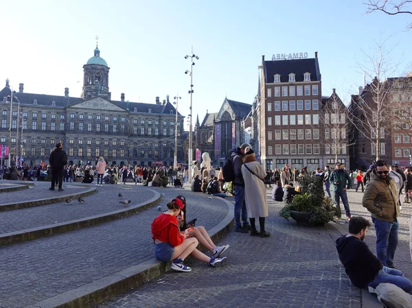 Voyagez Autour Amsterdam Belles Maisons Canaux Passants — Photo