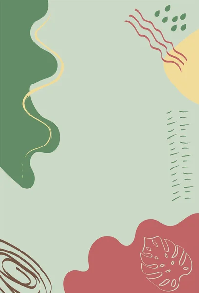 Ilustración Vectorial Con Pinturas Estilo Boho Acuarela Abstracta Formas Geométricas — Vector de stock