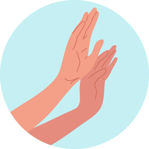 Hand Gesture Stop Violence Circle Vector Flat — ストックベクタ