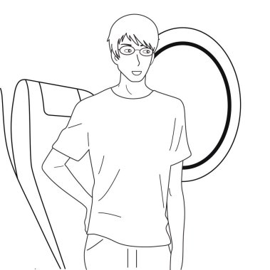 Siyah ve beyaz insanlar uçakla seyahat eder. Koltuklar ve lomboz, neşe ve rahatlama. Vektör