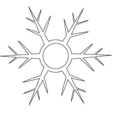 Black and white line Christmas snowflake. Vector
