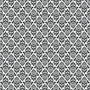 Damask black and white pattern clipart