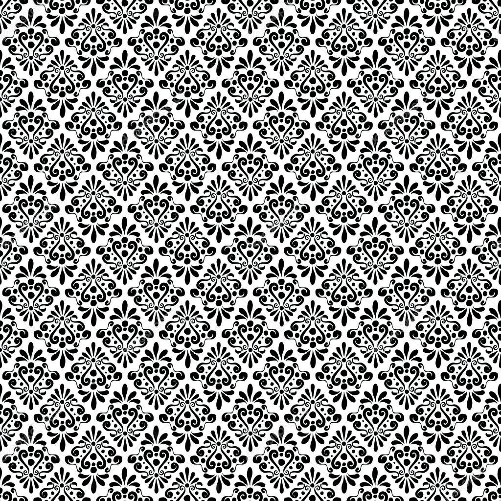 Damask black and white pattern