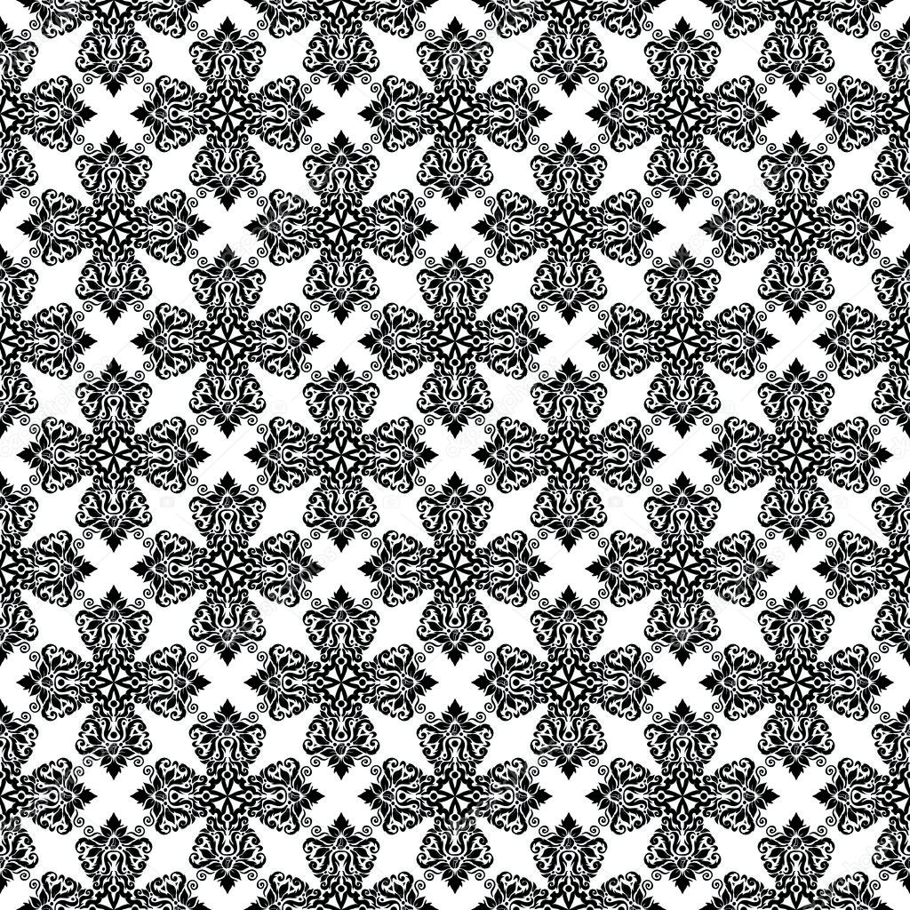 Damask black and white pattern