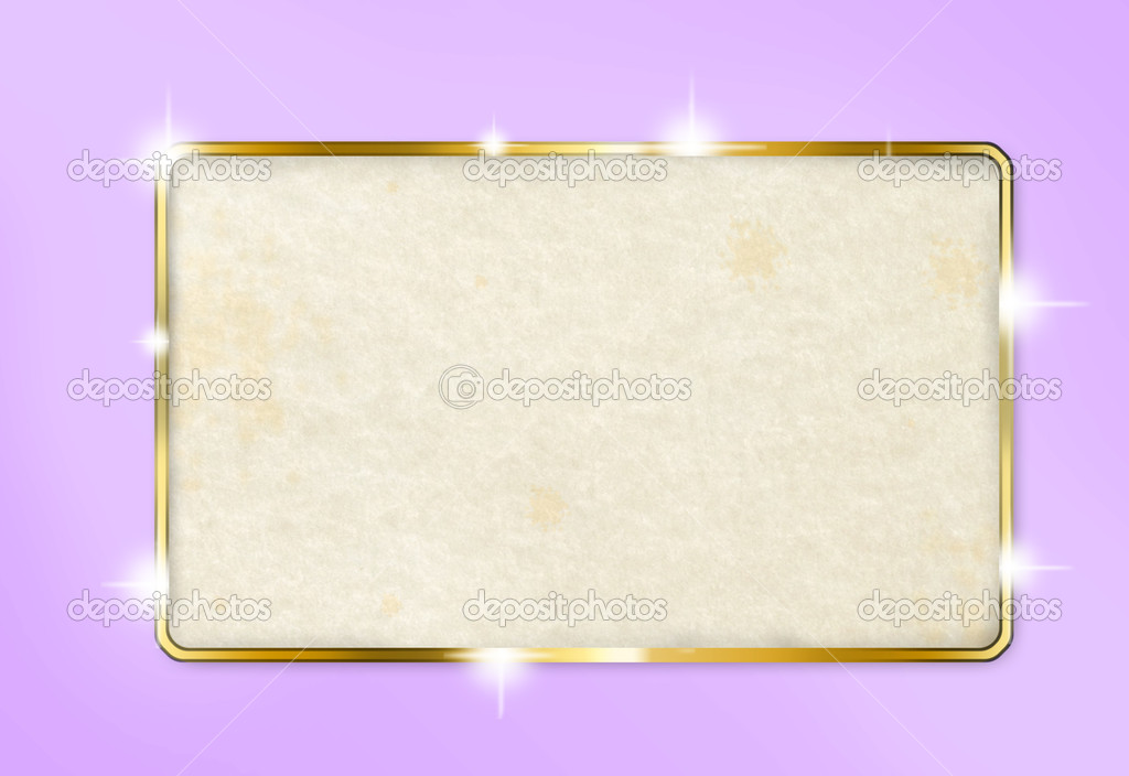 Paper card frame on violet background