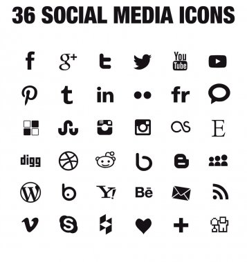 36 Sosyal Medya Icons - yeni sürüm