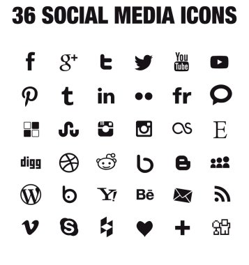 36 Social media icons - new version clipart