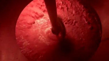 Şarap fabrikası, şarap mahzeninde şarap yaparken üzüm suyu havası, Bordeaux Vineyard, Fransa