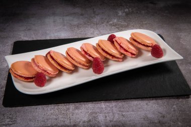 Pastry, Macaroon recipe with raspberry cream filling