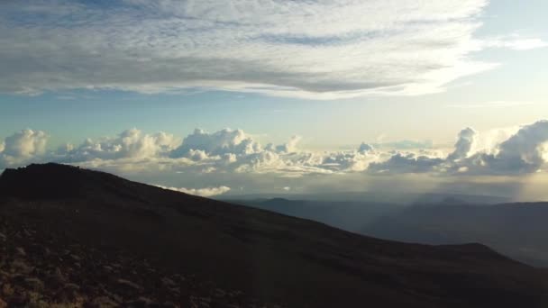 Panorama Moutains Isla Reunión Durante Amanecer Visto Desde Maido Piton — Vídeo de stock