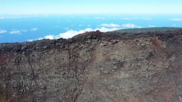 Piton Fournaise Réunion Insel Réunion Hochwertiges Filmmaterial — Stockvideo