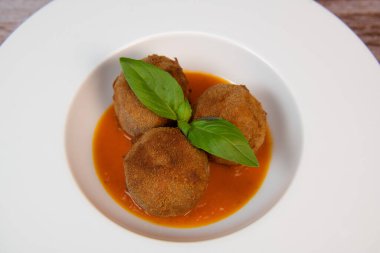 Spaghetti pasta with meatballs and tomato sauce, High quality photo