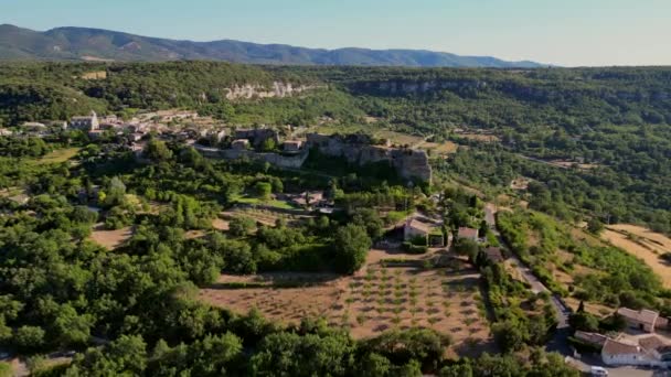 Aerial View Saignon Village Provence Vaucluse France High Quality Video — Stockvideo