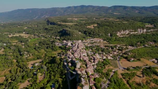 Aerial View Saignon Village Provence Vaucluse France High Quality Video — Vídeos de Stock