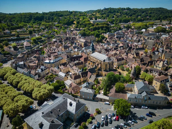 Aerial View Sarlat Caneda Town Perigord Dordogne France High Quality Fotografias De Stock Royalty-Free