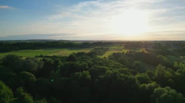 Aerial view of the agricultural countryside and forest in Gironde, France, High quality 4k footage
