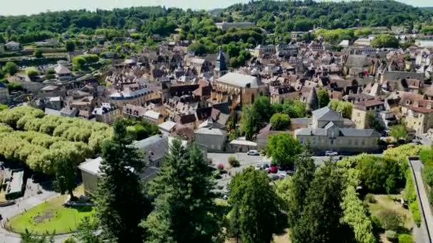 Aerial View Sarlat Caneda Town Perigord Dordogne France High Quality — ストック動画