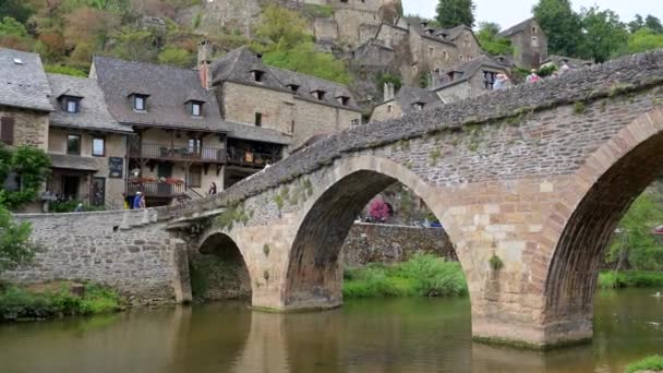 Belcastel Medieval Castle Town South France Aveyron Occitania View Antique — Vídeos de Stock