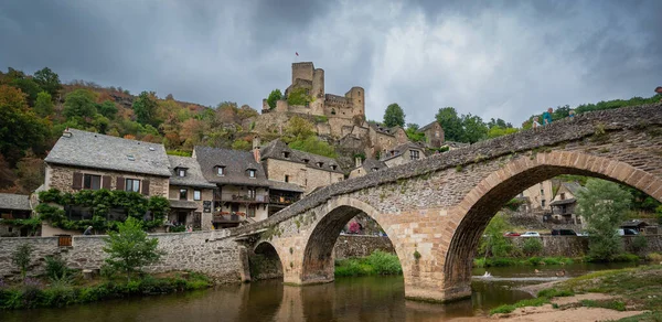 Belcastel Medieval Castle Town South France Aveyron Occitania View Antique — Foto de Stock