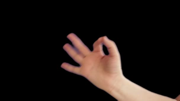 Male Hand makes the o.k sign — Stock Video