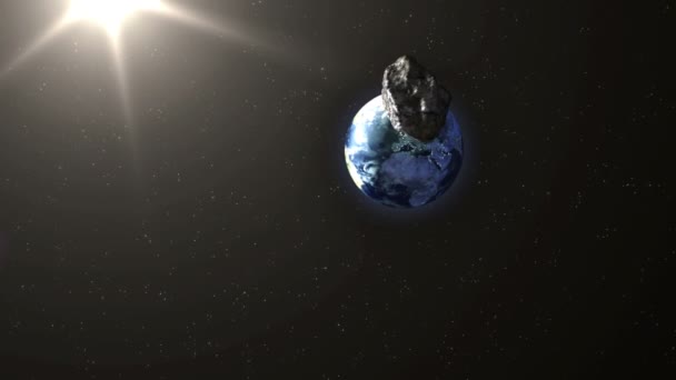 Asteroid slår jorden — Stockvideo