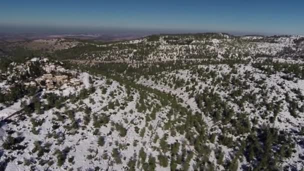 下雪的耶路撒冷山 — 图库视频影像